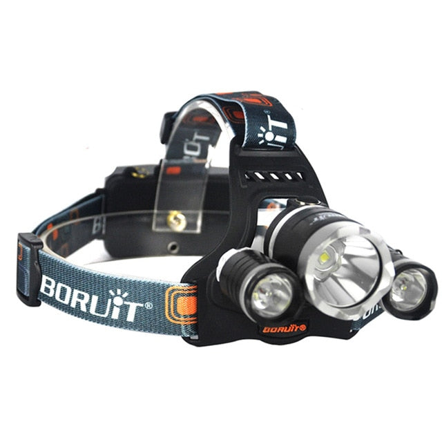 Lanterna frontala de cap cu 3 LED-uri Cree XML T6, 5000 lumeni