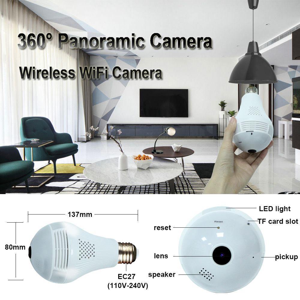 Camera IP Wireless de supraveghere in bec - Full HD 1080P, Panoramic 360 grade