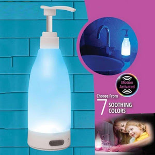 Dozator de sapun cu lumina LED, 400 ml, senzor de miscare
