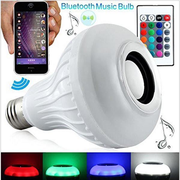 Bec bluetooth LED cu boxa, jocuri de lumini si telecomanda - Tenq.ro