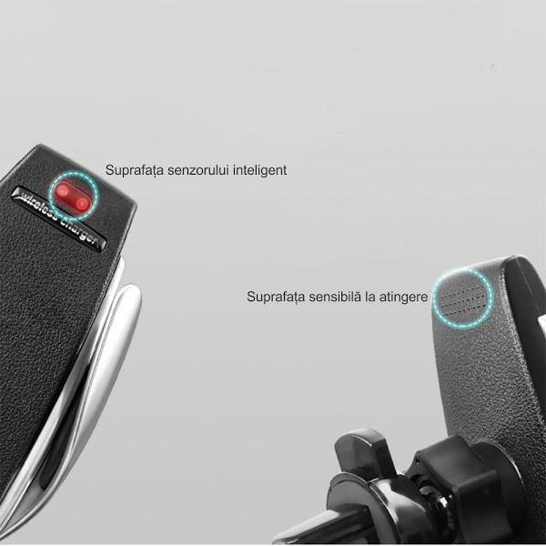 Incarcator auto Wireless cu senzor inteligent si Fast Charger - Tenq.ro